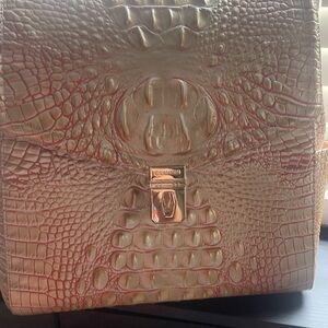 Brahmin Rose Gold Crocodile Embossed Backpack
